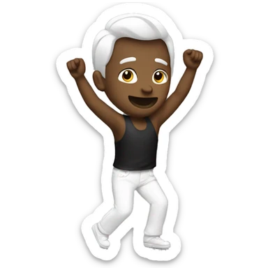 Dancing gay man white  sticker