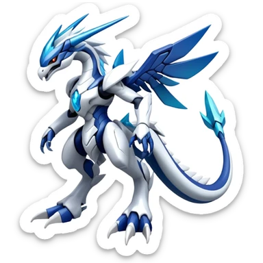 Modern Futuristic Kyurem-reshiram-dialga-Suicune-hybrid, full body sticker