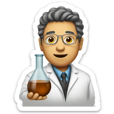Scientist with flask sticker