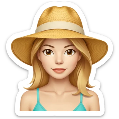 Michelle Monaghan with honey blonde hair on vacation at beach sticker