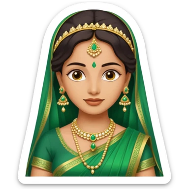 Indian bride in green saree sticker