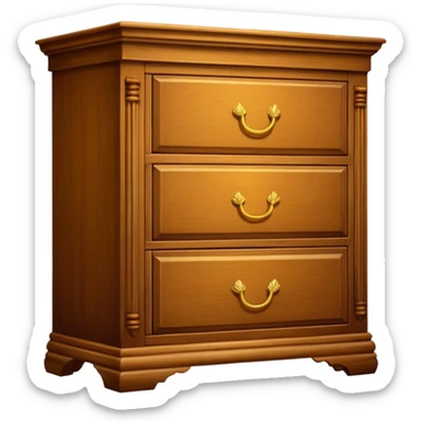 A Cupboard-commode-drawer-night-bed-stand furniture with a night lamp sticker