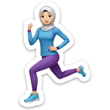 High resolution full body of a girl wearing a hijab and is a fitness trainer sticker