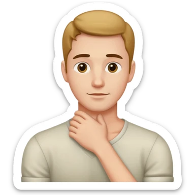 Man with his arm around his neck  sticker