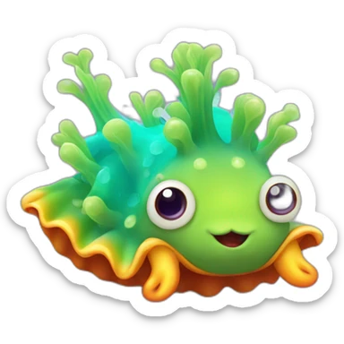 cute colorful sea slug sticker