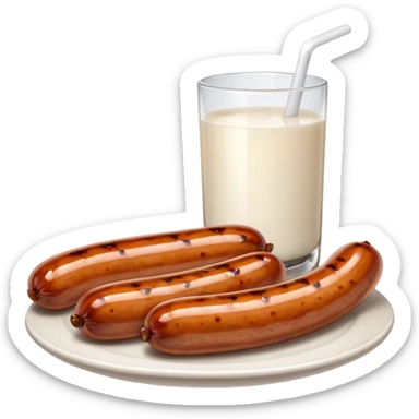 Sausage with milk sticker