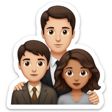 White man dark brown hair tall and shrt tan girl brown wavy hair young couple  sticker
