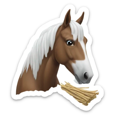 A horse sniffing a pile of snow sticker
