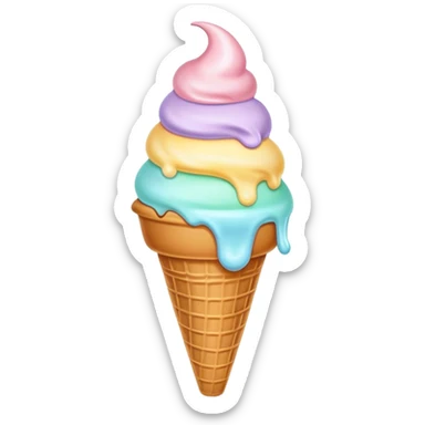 Melted pastel ice cream sticker