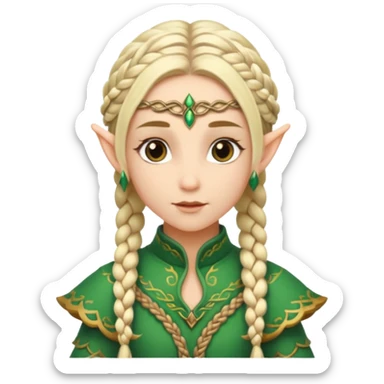 elves with braided hair sticker