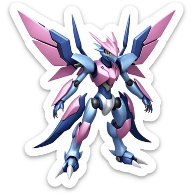  Cool Edgy Shiny Godly Ethereal Digimon-Genesect-Palkia-Dialga-Medabot-hybrid full body sticker