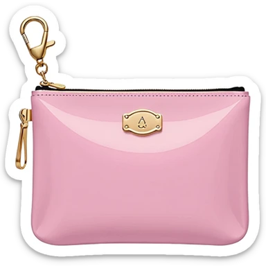 pink stoney clover lane rectangle pouch with shiny gold zipper and a circle zipper puller = pouch should be solid sticker