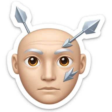 Create an emoji that shows a human head with two diverging arrows representing a choice. sticker