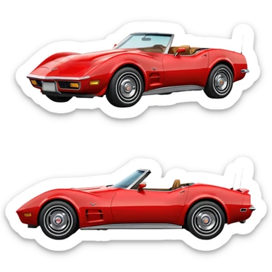 1973 red corvette convertible sticker