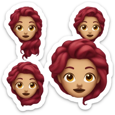 Tattooed woman with long burgundy hair sticker