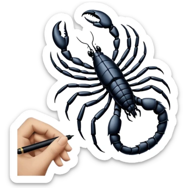 Scorpion zodiac sign, on the hand. sticker