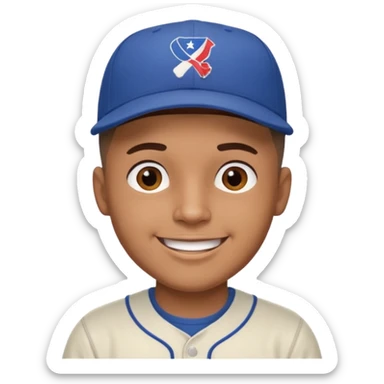 brown skin latino male with buzz cut wearing a puerto rico baseball cap sticker