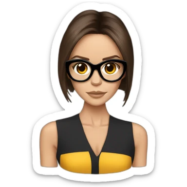 Victoria beckham with glass sticker