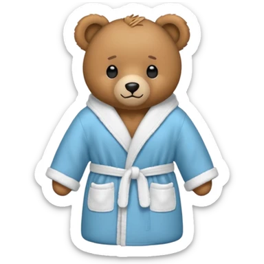 teddy bear bathrobe sticker