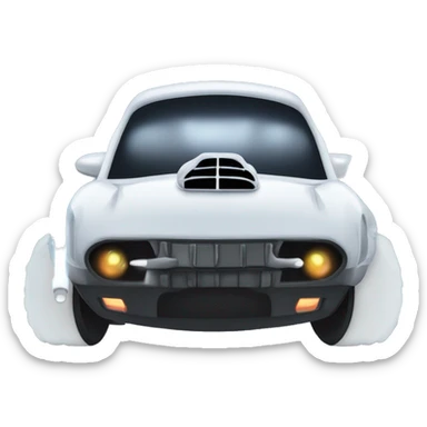 Fr-s Haunted Darth Vader’s ice cube race car with bright white headlights and light saber bumpers  sticker