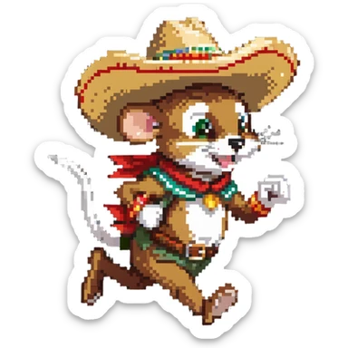 Speedy Gonzales mouse in sombrero running fast sticker