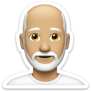 bald middle age man with 3-day beard sticker
