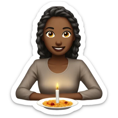 Create a hyper Realistic Romantic candlelit dinner date photo  sticker