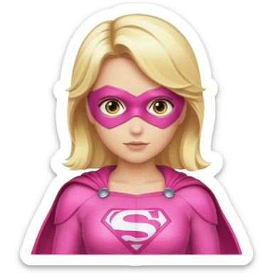 superhero girl with blonde hair and pink outfit sticker