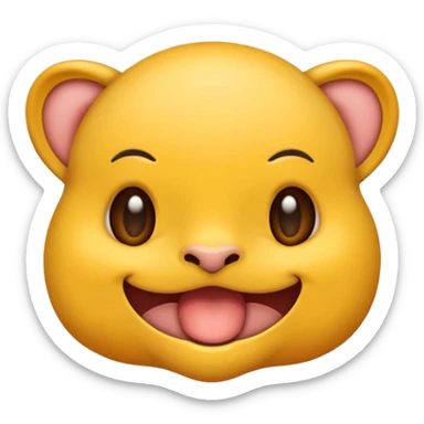 Emoji Sigma con mewing,una mandíbula muy marcada y con una ceja levantada y la otra abajo sticker