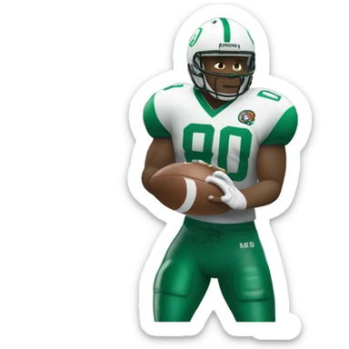 Football player wearing a jersey that has “groves” on it sticker