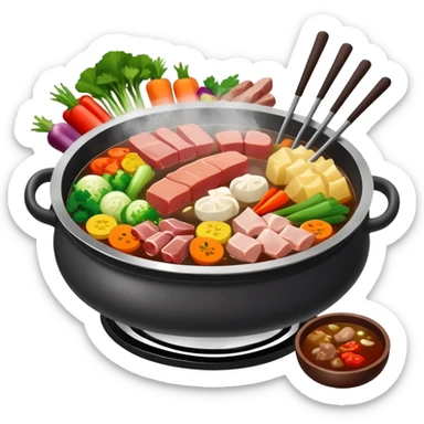 Traditional Chinese hotpot with charcoal fire base sticker