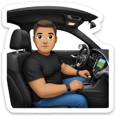 Large guy inside driver seat of a 2020 Camaro zl1  sticker