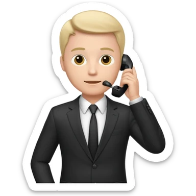 businessman talking on the phone, full body sticker