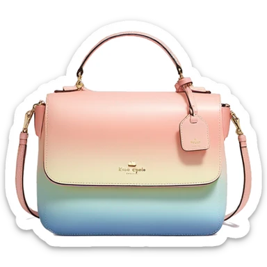 Realistic pastel ombre Kate Spade satchel purse without strap. sticker