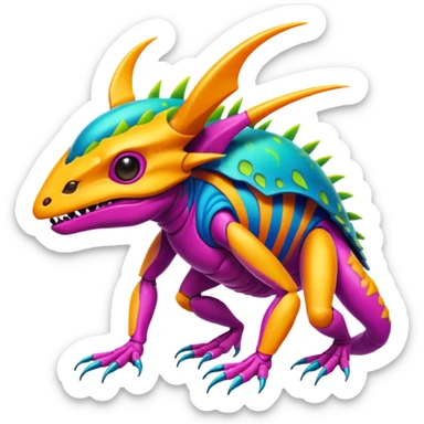  exotic tropical cyber-Litten-Linoone-Noibat-Fakémon-Pokémon-Vernid-creature sticker