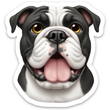 Black and white English bulldog sticker