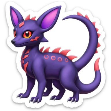  Spooky Gothic Salandit-Umbreon-Litten-Noibat-Fakémon-hybrid-creature (full body)  sticker