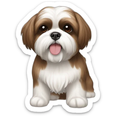 shih tzu brown and white sticker