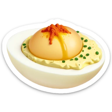Deviled egg sprinkled with paprika sticker