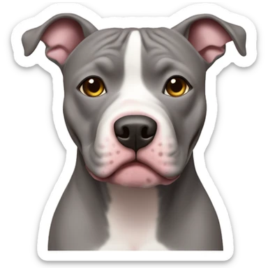 Silly grey mauve pit bull with plain face sticker