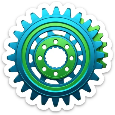 Neon green and neon blue gear grinding  sticker