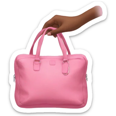 pink bag on girls arm sticker