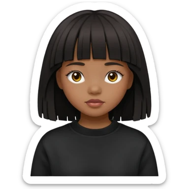 Philippino girl in black fringed sweatshirt sticker