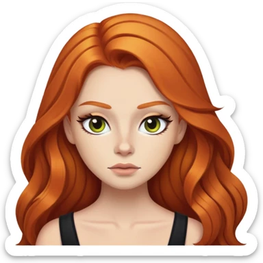 pretty long hair ginger baddie with eyeliner  sticker