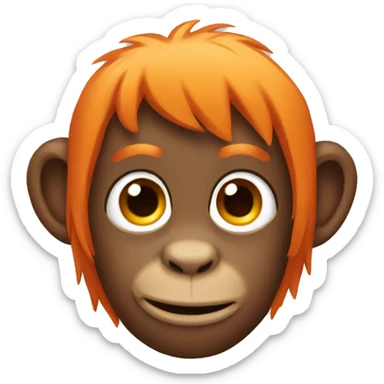 Monkey with orange hair sticker