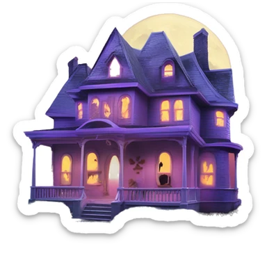 barbie’s run-down frightening dangerous ghost-ridden haunted dream house nightmare scenario moon sticker