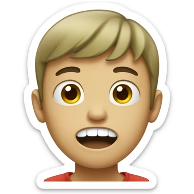 Boy with bad breath sticker