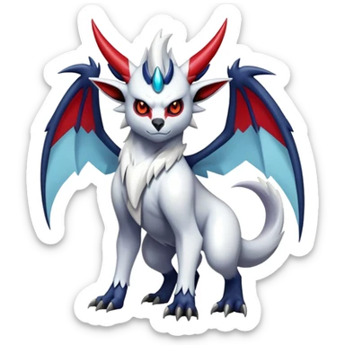 Shiny Colorful Gothic Exotic Badass Cool Absol-Zangoose-Pokémon-Fakémon-hybrid-creature (full body) sticker