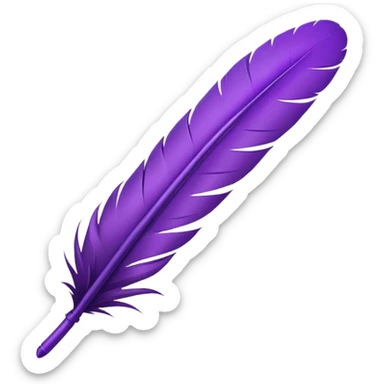 Purple feather modern minimailstic design with removed background 🪶 sticker