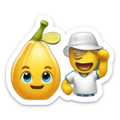 Un gars en train de boire de la bière et joue au tenis en même temps  sticker